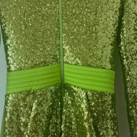 Zhivago Adenine Dress Lime Green XS NEW WITH TAGS Shoulder pads Sequine US 2